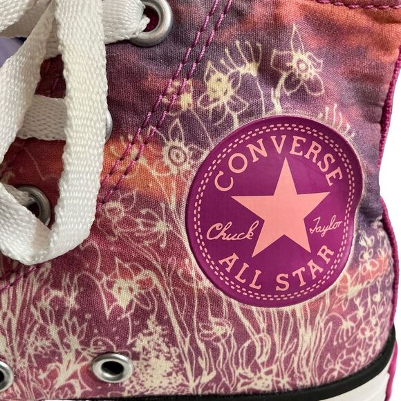 Converse Chuck Taylor All Star Hot Pink & Fuchsia Hi-Top Girl's Sneakers Size 13 - Picture 9 of 11